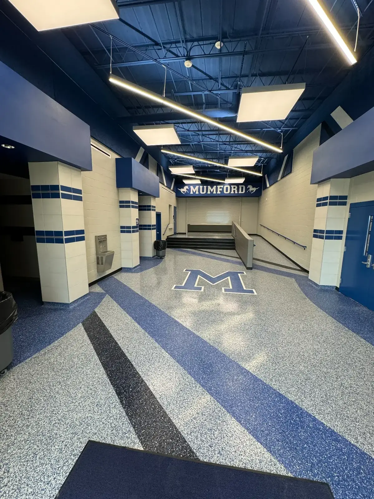 Decorative resinous floor in school