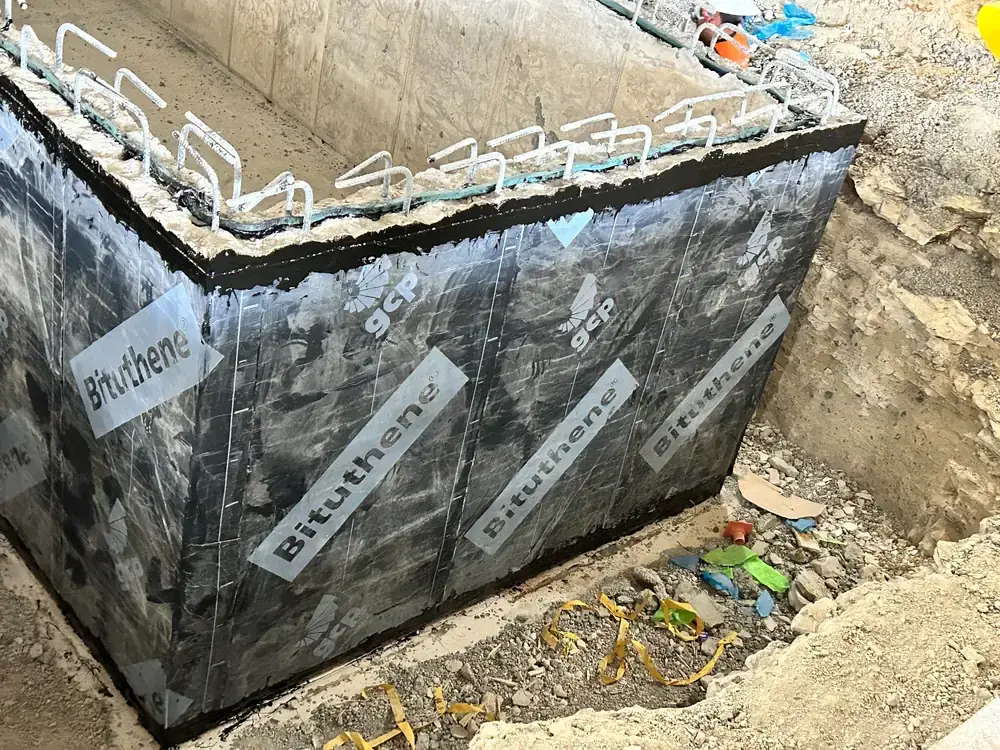 Below grade waterproofing installation